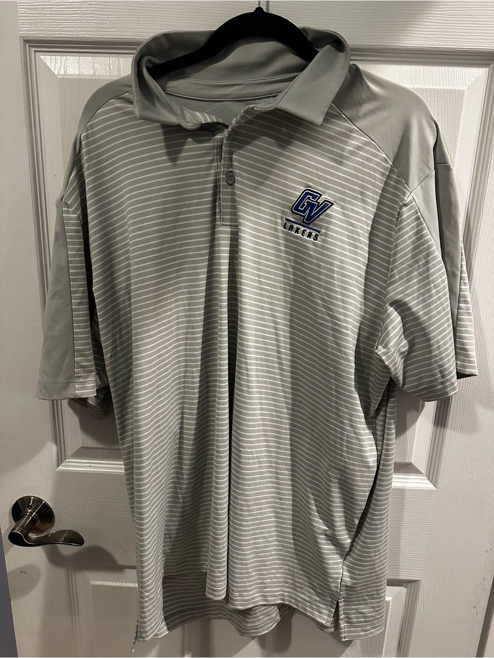 Columbia Golf Grand Valley State Lakers Men’s 2XL Gray Striped Polo Shirt